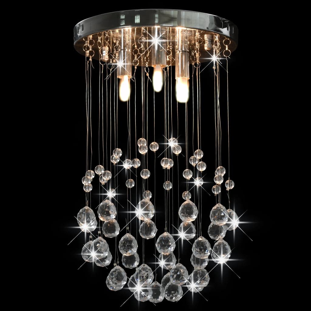 Lampadario a Soffitto con Perle di Cristallo a Sfera Argento 3  Lampadine G9 in Lampadari Esplodia - Napoli, commercioVirtuoso.it