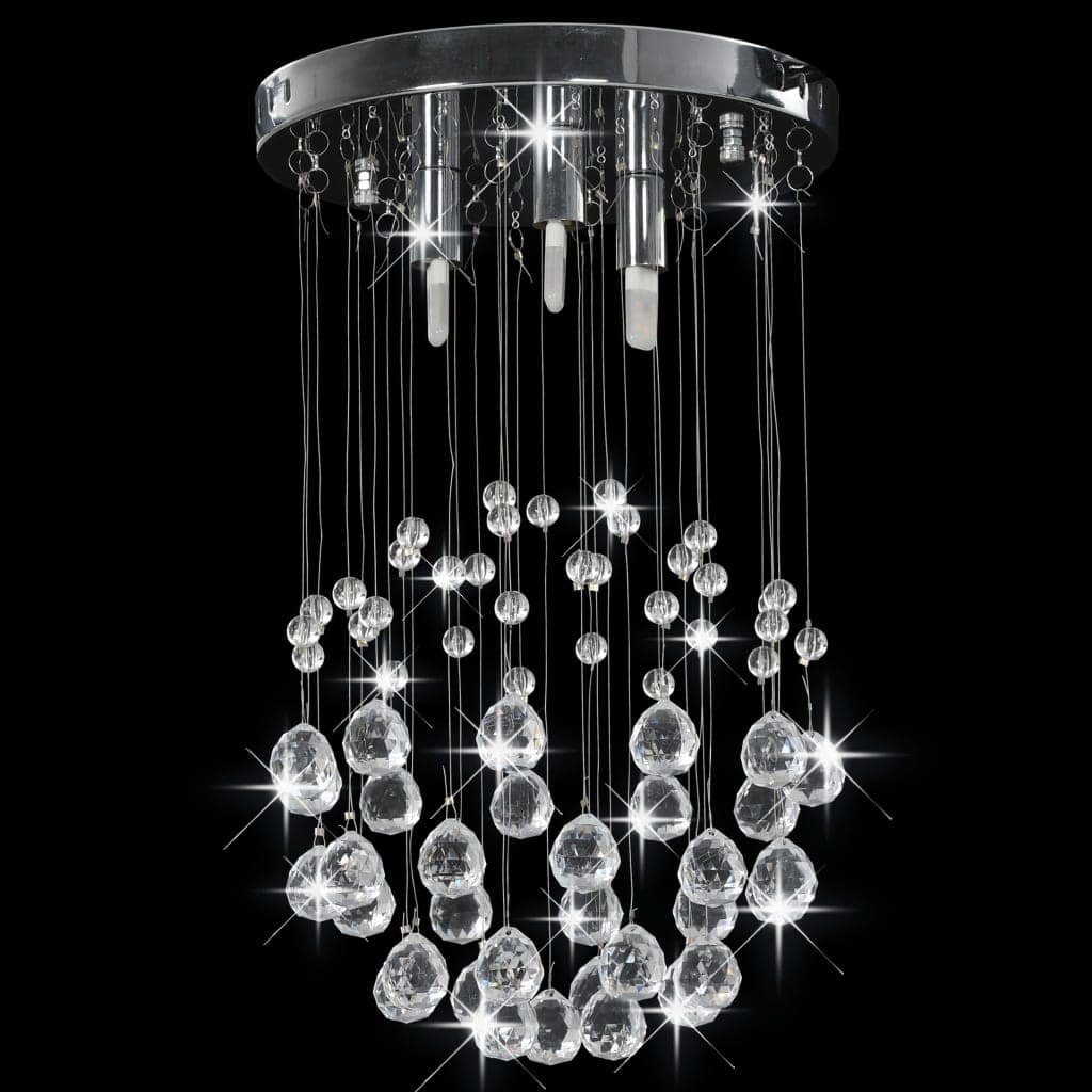 Lampadario a Soffitto con Perle di Cristallo a Sfera Argento 3  Lampadine G9 in Lampadari Esplodia - Napoli, commercioVirtuoso.it