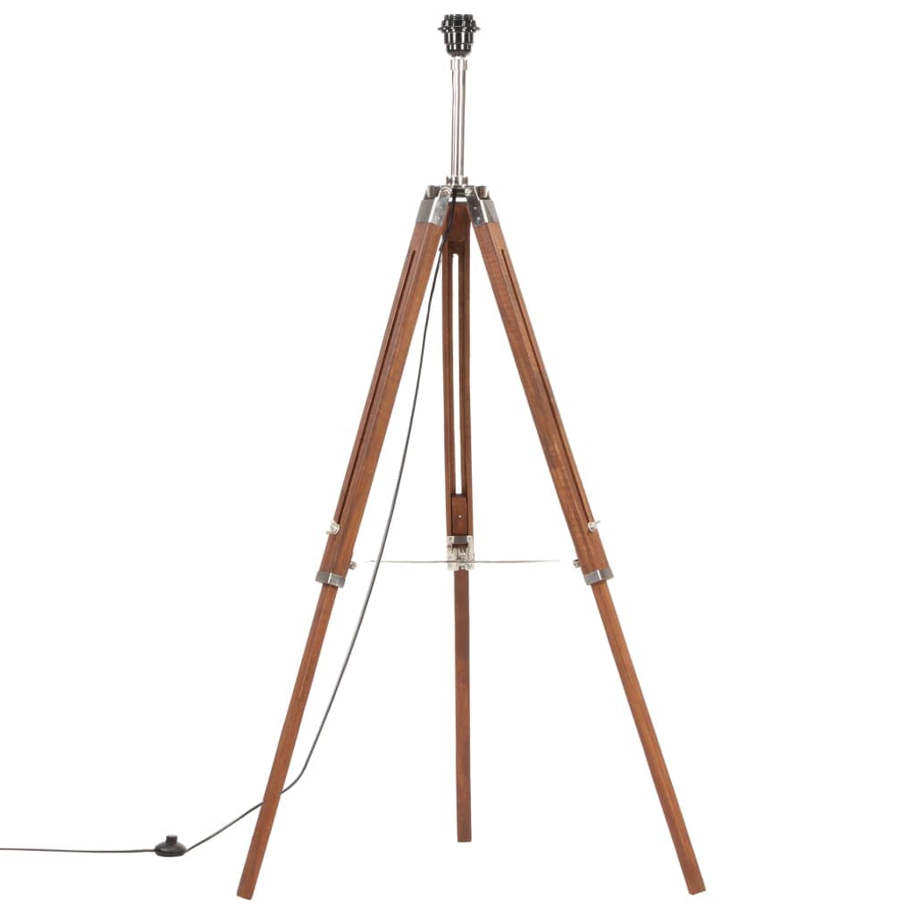 Lampada a Piantana Treppiede Marrone e Grigio in Legno di Teak Altezza 141 cm in Lampade da terra Esplodia - Napoli, commercioVirtuoso.it