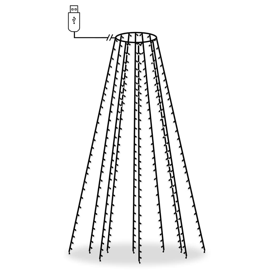 Mantello Natalizio Rete di Luci per Albero di Natale con 300 LED 300 cm in Catene luminose Esplodia - Napoli, commercioVirtuoso.it