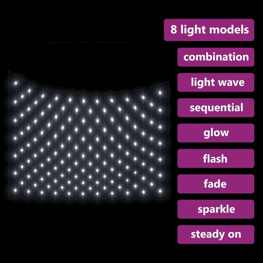 Set Luci di Natale Rete Bianco Freddo 4x4m 544 LED Interni Esterni Con 8 Effetti Luce in Catene luminose Esplodia - Napoli, commercioVirtuoso.it