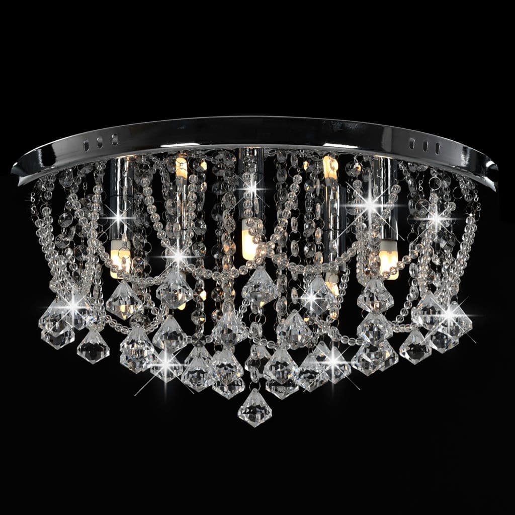 Lampadario Lampada Perle di Cristallo Argento Rotondo 4  Lampadine G9 in Lampadari Esplodia - Napoli, commercioVirtuoso.it