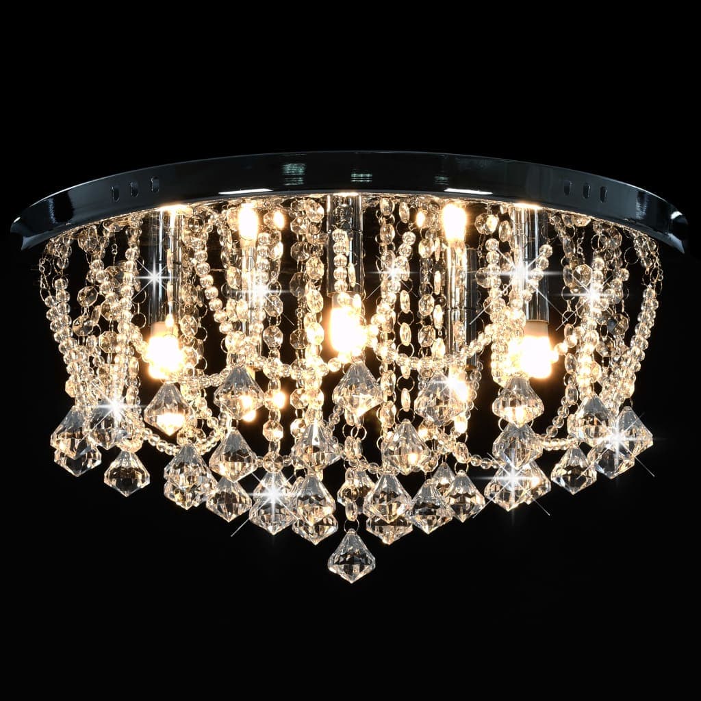 Lampadario Lampada Perle di Cristallo Argento Rotondo 4  Lampadine G9 in Lampadari Esplodia - Napoli, commercioVirtuoso.it