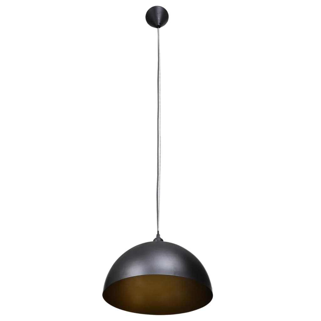 2x Lampadario Lampada a Sospensione 2 pz Altezza Regolabile Semisferica Nera in Lampade a sospensione Esplodia - Napoli, commercioVirtuoso.it
