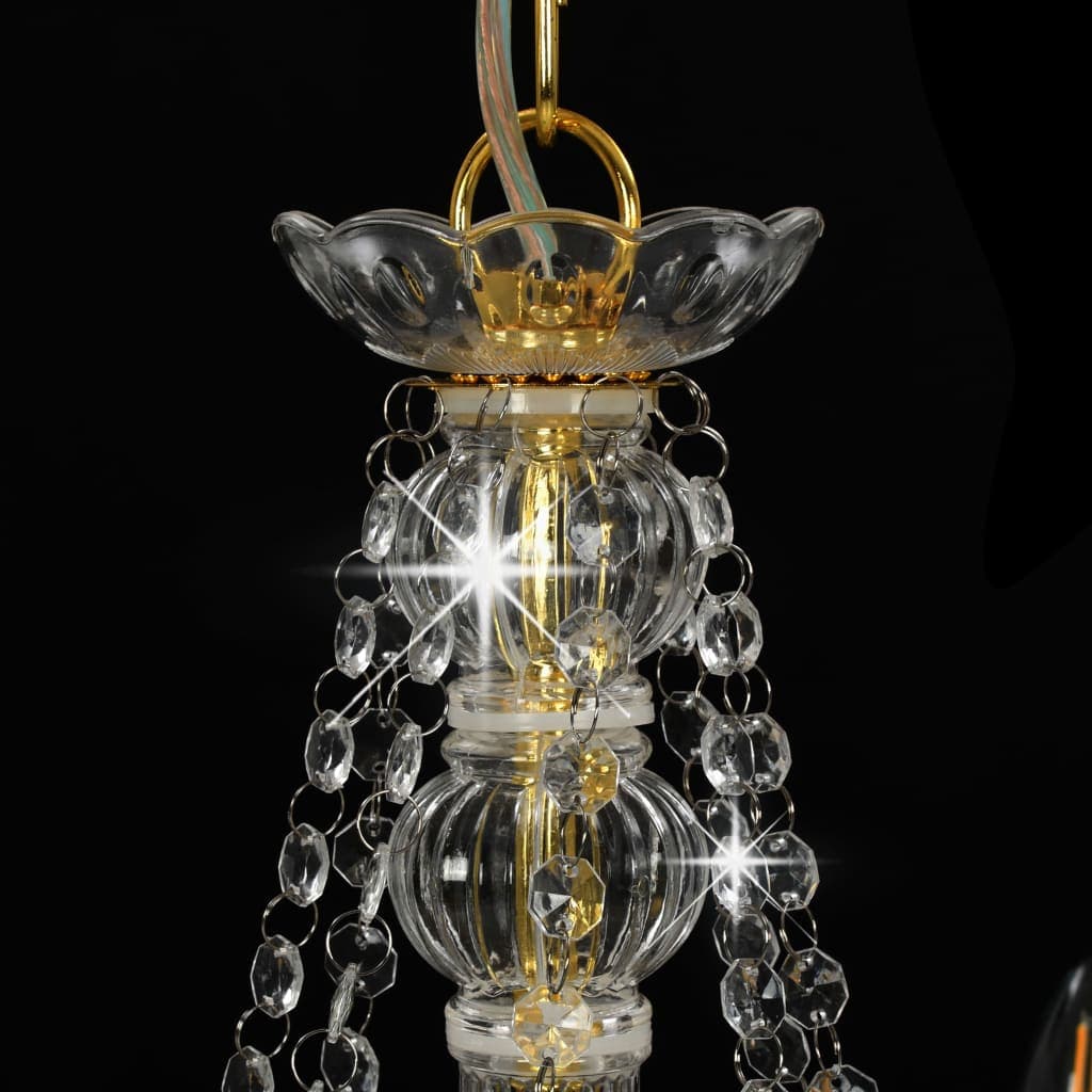 Lampadario a Sospensione con Perline Dorato 8 Lampadine E14 in Lampade a sospensione Esplodia - Napoli, commercioVirtuoso.it
