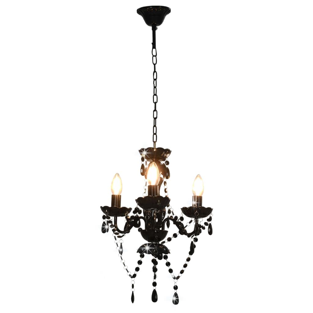 Lampadario da Interno con Perline Nero Tondo 3 Attacco E14 in Lampadari Esplodia - Napoli, commercioVirtuoso.it
