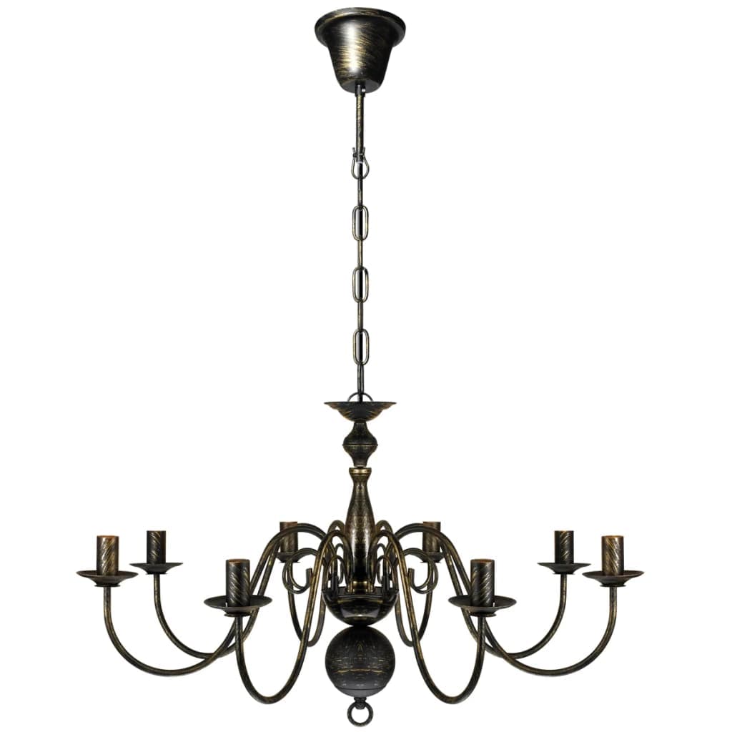 Lampadario a Soffitto Stile Antico Metallo Nero Lampadine 8 x E14 in Lampadari Esplodia - Napoli, commercioVirtuoso.it