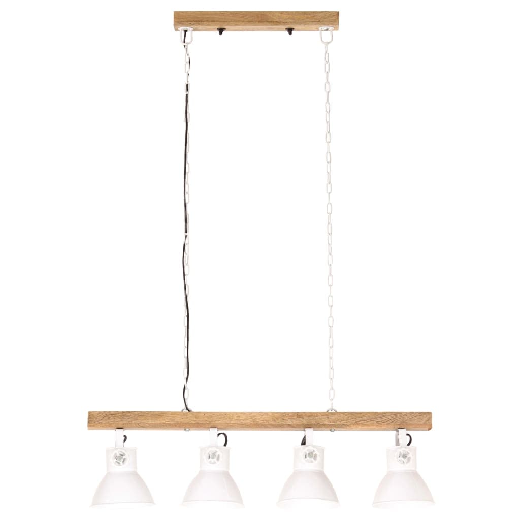 Lampada a Soffitto Sospensione Industriale Bianca E27 Legno di Mango in Lampade a sospensione Esplodia - Napoli, commercioVirtuoso.it