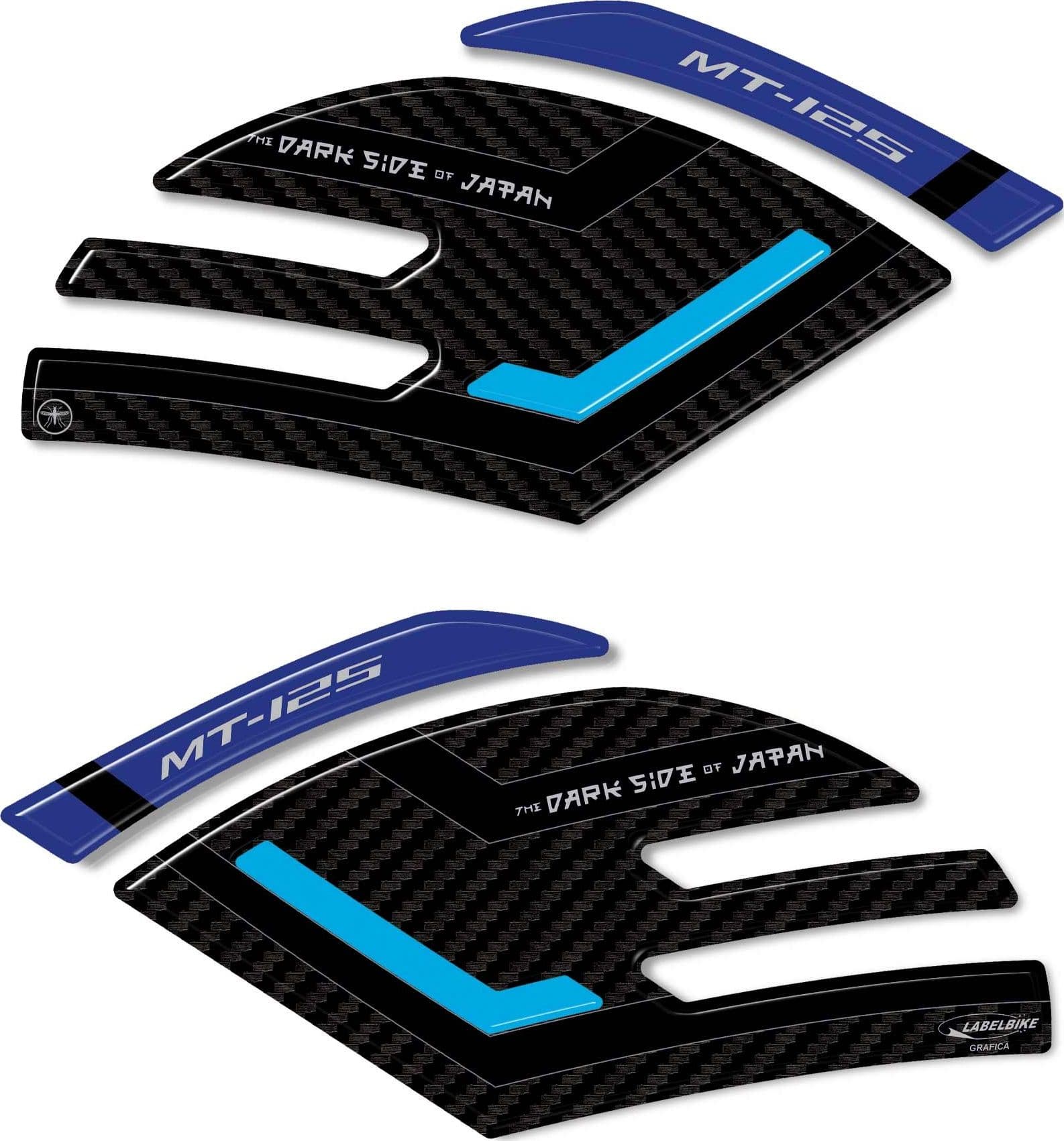 Adesivi 3D Protezioni Laterali serbatoio compatibili con Yamaha Mt125 2020-2023 in Decalcomanie adesivi e magneti LabelBike - Bibbiano, commercioVirtuoso.it
