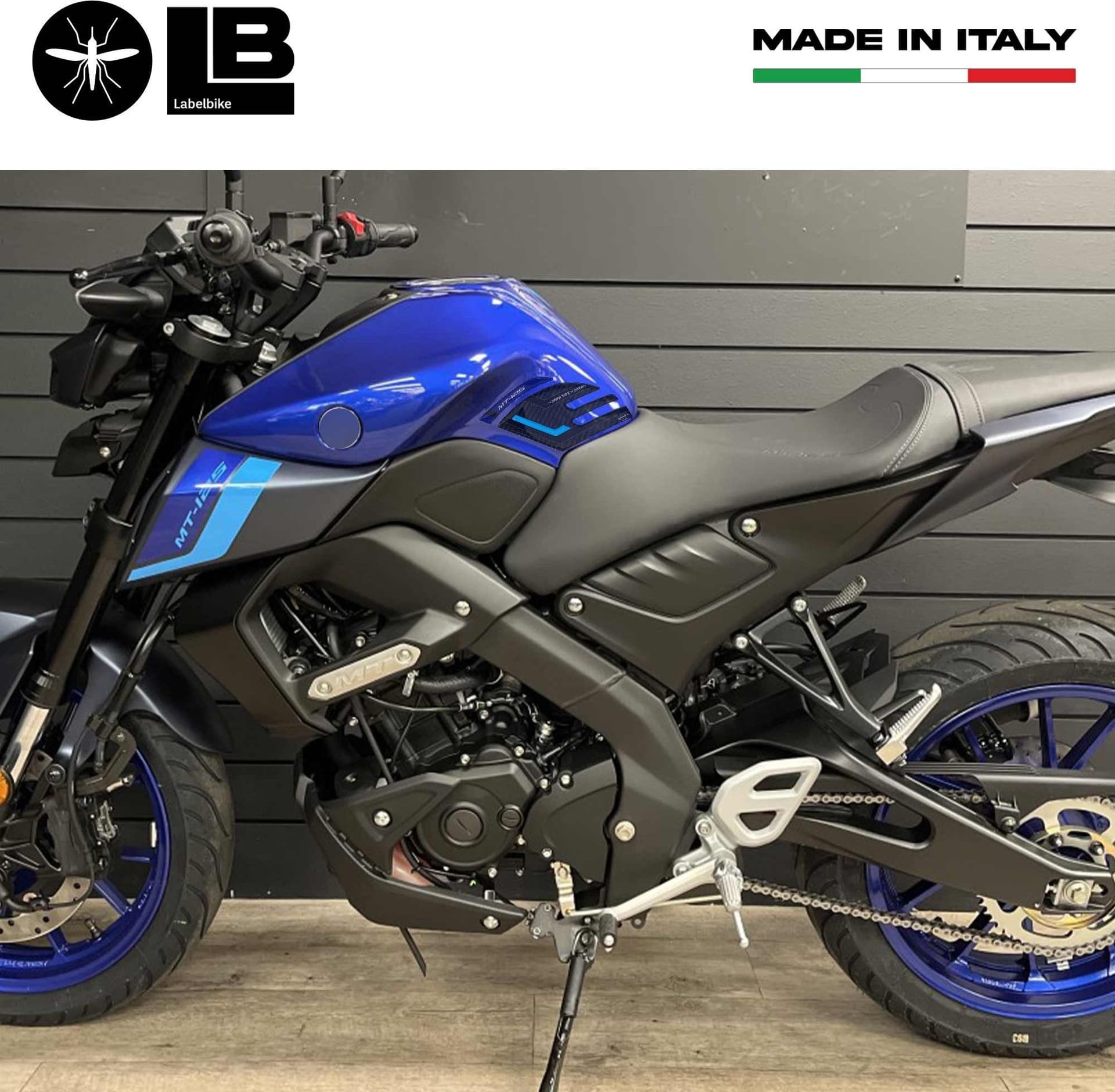 Adesivi 3D Protezioni Laterali serbatoio compatibili con Yamaha Mt125 2020-2023 in Decalcomanie adesivi e magneti LabelBike - Bibbiano, commercioVirtuoso.it