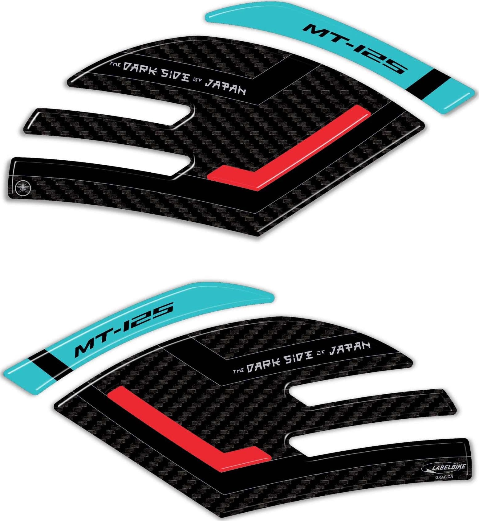 Adesivi 3D Protezioni Laterali serbatoio compatibili con Yamaha Mt125 2020-2023 in Decalcomanie adesivi e magneti LabelBike - Bibbiano, commercioVirtuoso.it