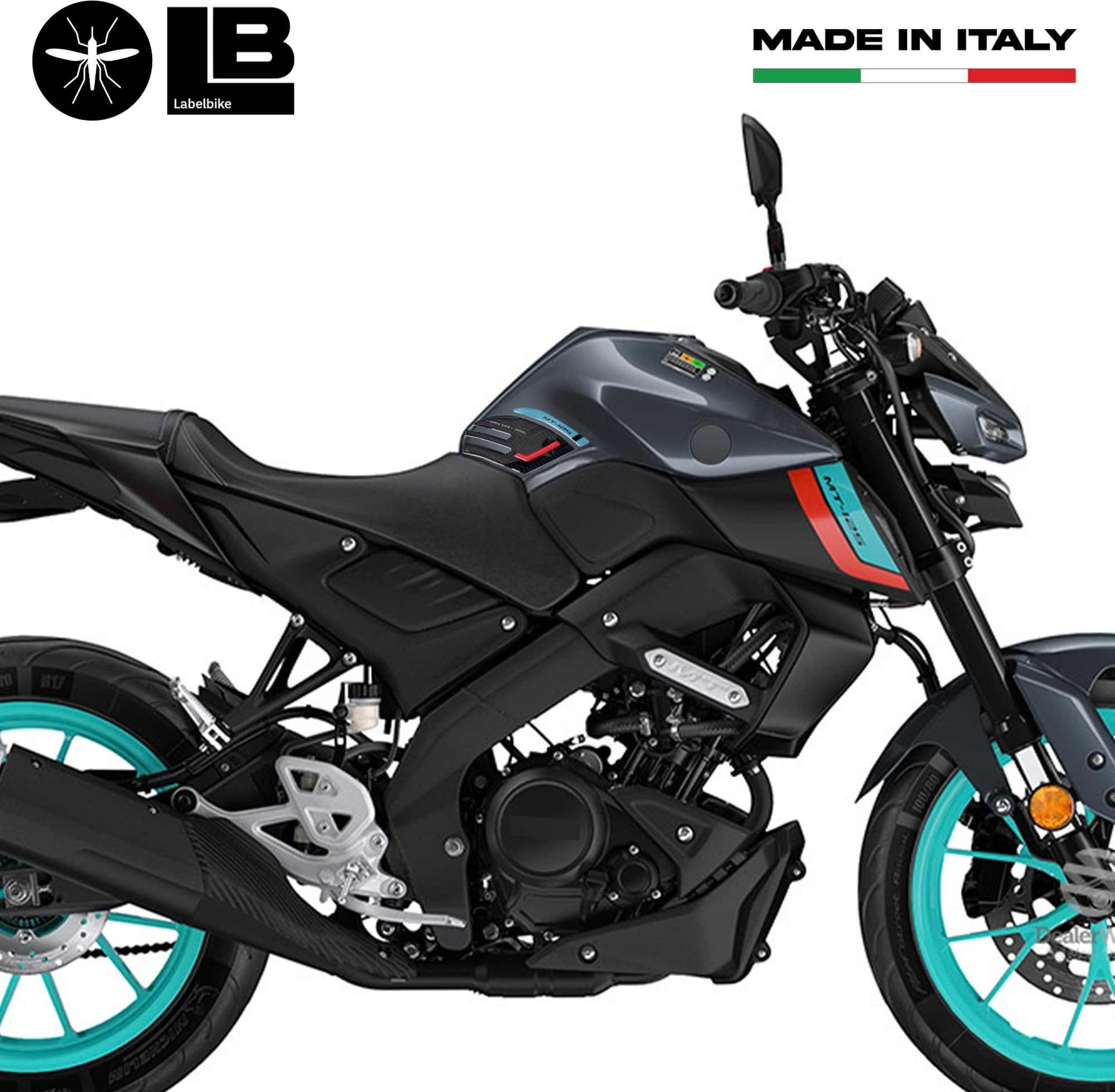 Adesivi 3D Protezioni Laterali serbatoio compatibili con Yamaha Mt125 2020-2023 in Decalcomanie adesivi e magneti LabelBike - Bibbiano, commercioVirtuoso.it