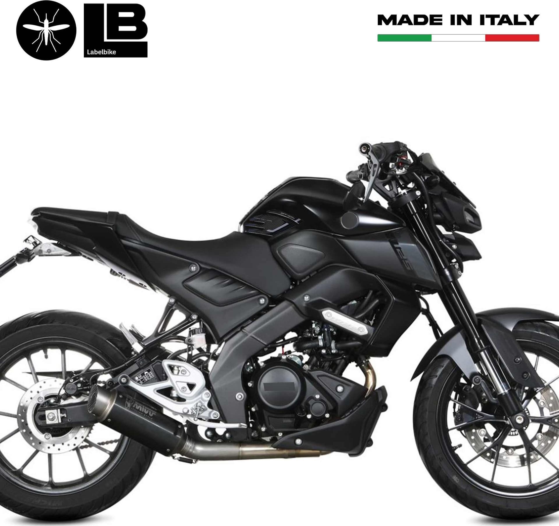 Adesivi 3D Protezioni Laterali serbatoio compatibili con Yamaha Mt125 2020-2023 in Decalcomanie adesivi e magneti LabelBike - Bibbiano, commercioVirtuoso.it
