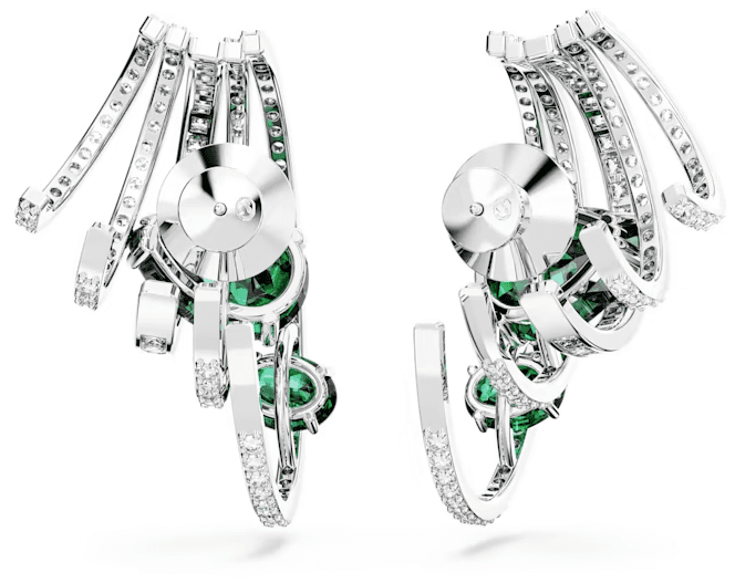 Swarovski - Orecchino ear cuff Hyperbola Zirconia , Taglio misto, Verde, Placcato rodio in Orecchini Alba Gioielli - Casoria, commercioVirtuoso.it