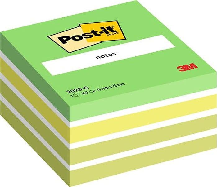 BLOCCO CUBO 450foglietti Post-itÂ® 76x76mm 2028-G PASTELLO VERDE