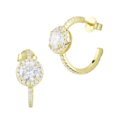 Boccadamo - Orecchini oro giallo a cerchio con cristallo bianco e zirconi in Orecchini Alba Gioielli - Casoria, commercioVirtuoso.it