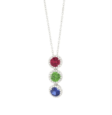 Boccadamo - Collana con fila di cristalli pendenti circolari rubino, verde, blu e zirconi in Collane Alba Gioielli - Casoria, commercioVirtuoso.it