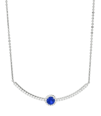 Boccadamo - Collana con cristallo pendente circolare blu e zirconi in Collane Alba Gioielli - Casoria, commercioVirtuoso.it