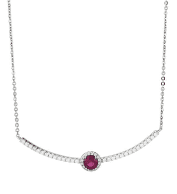 Boccadamo - Collana con cristallo pendente circolare rubino e zirconi in Collane Alba Gioielli - Casoria, commercioVirtuoso.it