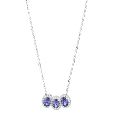 Boccadamo - Collana con cristalli a goccia tanzanite e zirconi