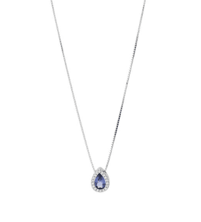 Boccadamo - Collana con pendente a goccia tanzanite e zirconi