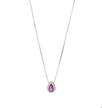 Boccadamo - Collana con pendente a goccia rosa tanzanite e zirconi in Collane Alba Gioielli - Casoria, commercioVirtuoso.it