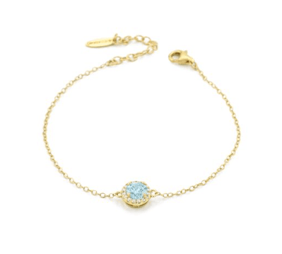 Boccadamo  -  Bracciale oro giallo con cristallo acquamrina e zirconi