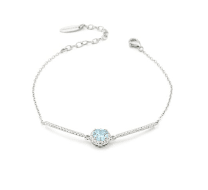 Boccadamo  -  Bracciale con cristallo centrale acquamarina e inserti rigidi di zirconi