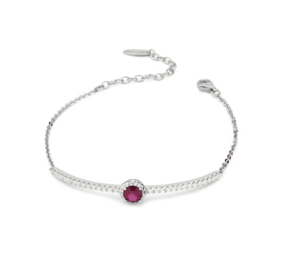 Boccadamo - Bracciale con cristallo centrale rubino e inserti di zirconi grandi in Bracciali Alba Gioielli - Casoria, commercioVirtuoso.it