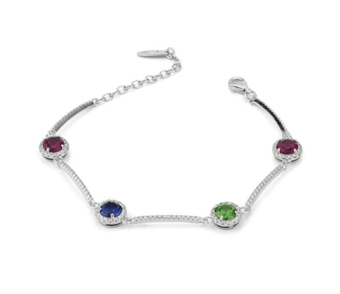 Boccadamo  - Bracciale con cristalli rossi, blu, verde e inserti di zirconi