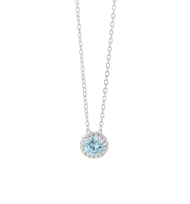 Boccadamo - Collana con cristallo pendente circolare acquamarina e zirconi in Collane Alba Gioielli - Casoria, commercioVirtuoso.it
