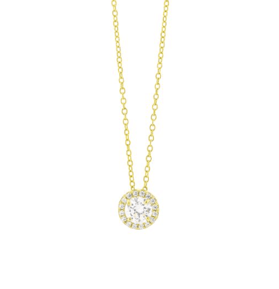 Boccadamo - Collana oro giallo con cristallo pendente circolare acquamarina e zirconi in Collane Alba Gioielli - Casoria, commercioVirtuoso.it