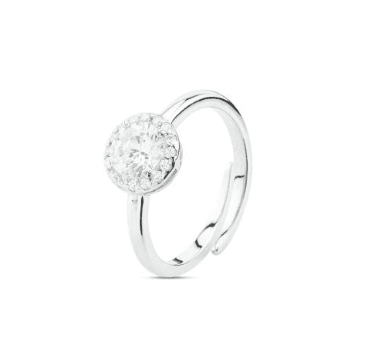 Boccadamo  -  Anello con zircone bianco centrale e zirconi bianchi