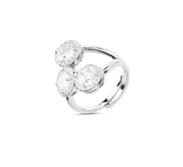 Boccadamo - Anello con tre zirconi centrali bianchi e zirconi bianchi in Anelli Alba Gioielli - Casoria, commercioVirtuoso.it