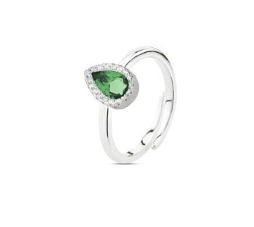 Boccadamo - Anello con cristallo a goccia verde chiaro circondato da zirconi in Anelli Alba Gioielli - Casoria, commercioVirtuoso.it