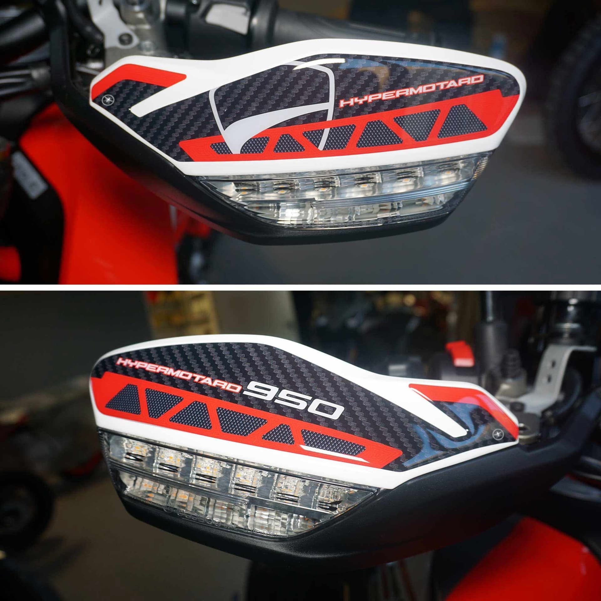 Adesivi 3D Protezioni paramani compatibili con Ducati Hypermotard 950 SP 2019-24 in Decalcomanie adesivi e magneti LabelBike - Bibbiano, commercioVirtuoso.it