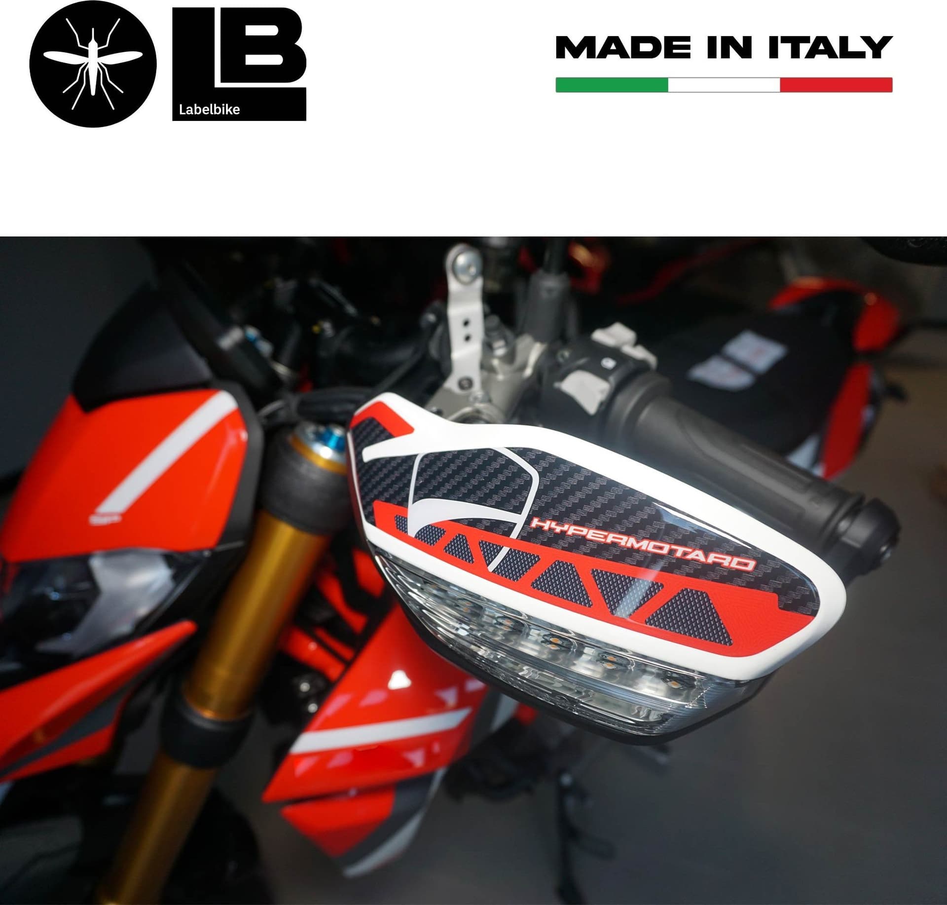 Adesivi 3D Protezioni paramani compatibili con Ducati Hypermotard 950 SP 2019-24 in Decalcomanie adesivi e magneti LabelBike - Bibbiano, commercioVirtuoso.it