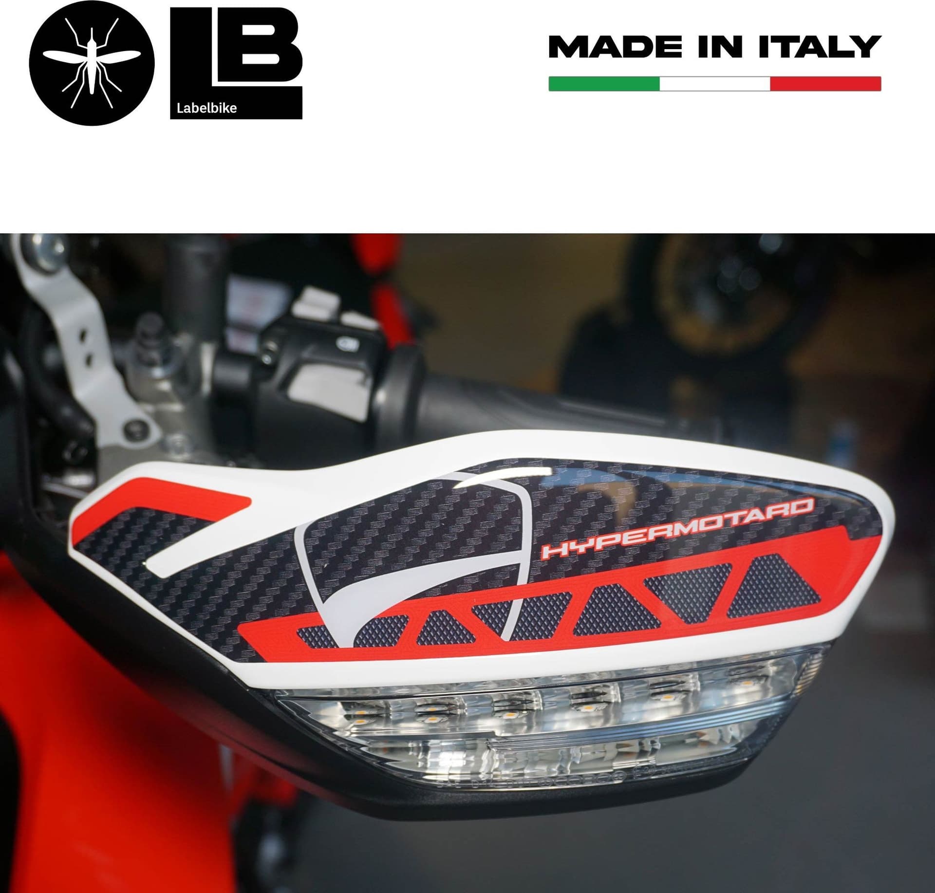 Adesivi 3D Protezioni paramani compatibili con Ducati Hypermotard 950 SP 2019-24 in Decalcomanie adesivi e magneti LabelBike - Bibbiano, commercioVirtuoso.it