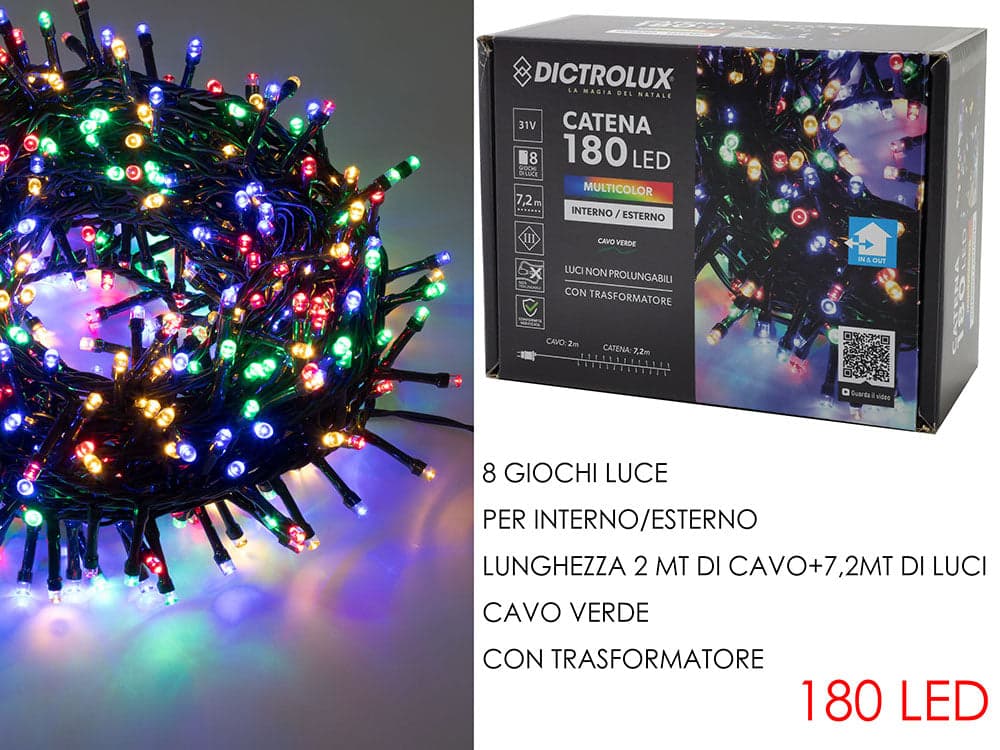 Catena 180 led - multicolor in Catene luminose Save The Money - Rimini, commercioVirtuoso.it
