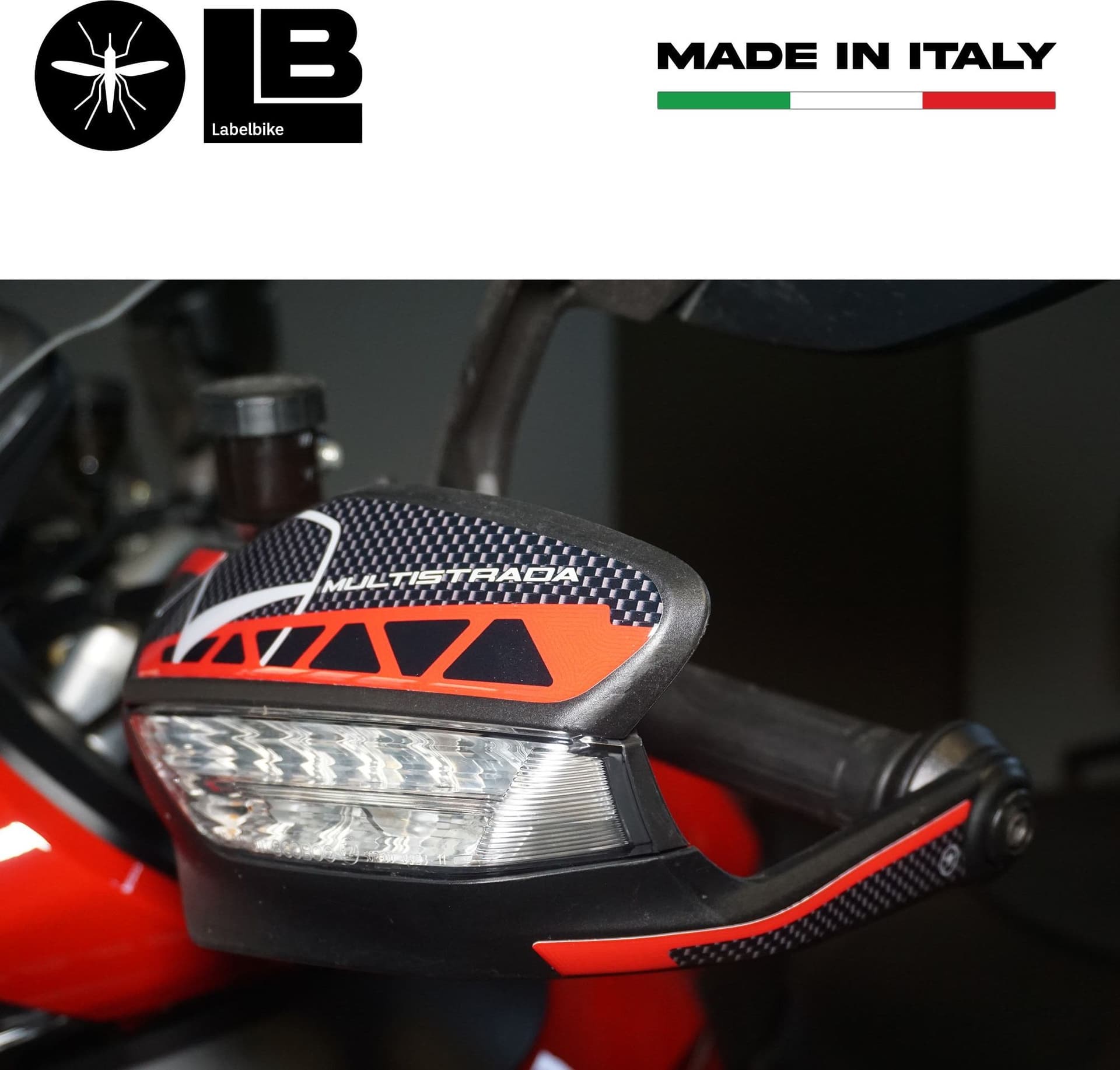 Adesivi 3D Protezioni paramani compatibili con Ducati Multistrada 1200 2015-2018 in Decalcomanie adesivi e magneti LabelBike - Bibbiano, commercioVirtuoso.it