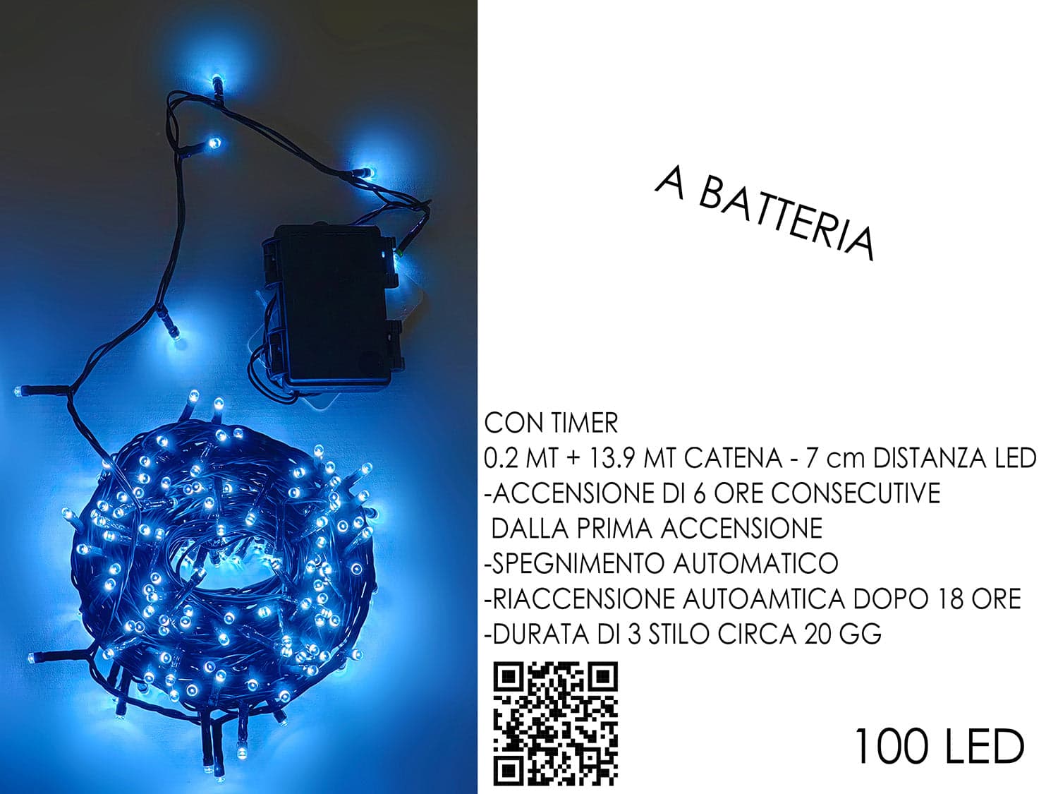 Catena Bianco Freddo 100 Led per Esterno in Catene luminose Save The Money - Rimini, commercioVirtuoso.it