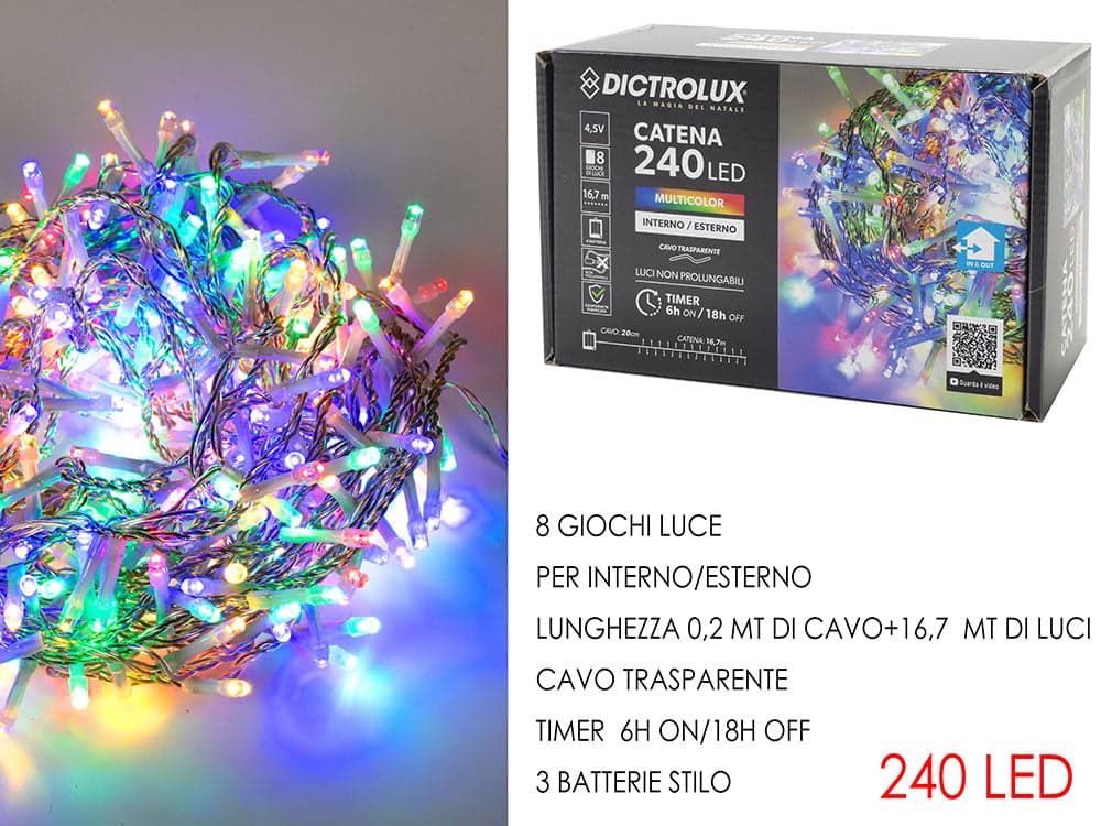 Catena 240 led - multicolor in Catene luminose Save The Money - Rimini, commercioVirtuoso.it