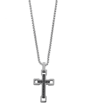 Boccadamo  -  Collana con pendente a croce e zirconi neri