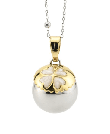 Boccadamo -  Collana Chiama Angeli con coppetta placcata oro giallo e quadrifoglio smaltato