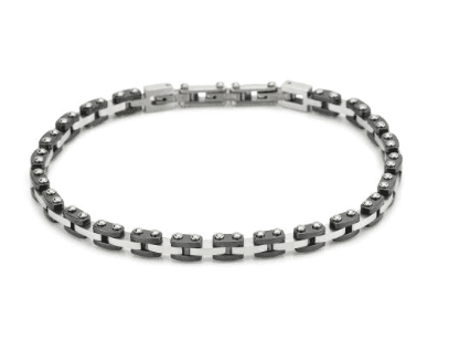 Boccadamo - Bracciale modulare in Pvd nero e maglie centrali rodiate in Bracciali Alba Gioielli - Casoria, commercioVirtuoso.it