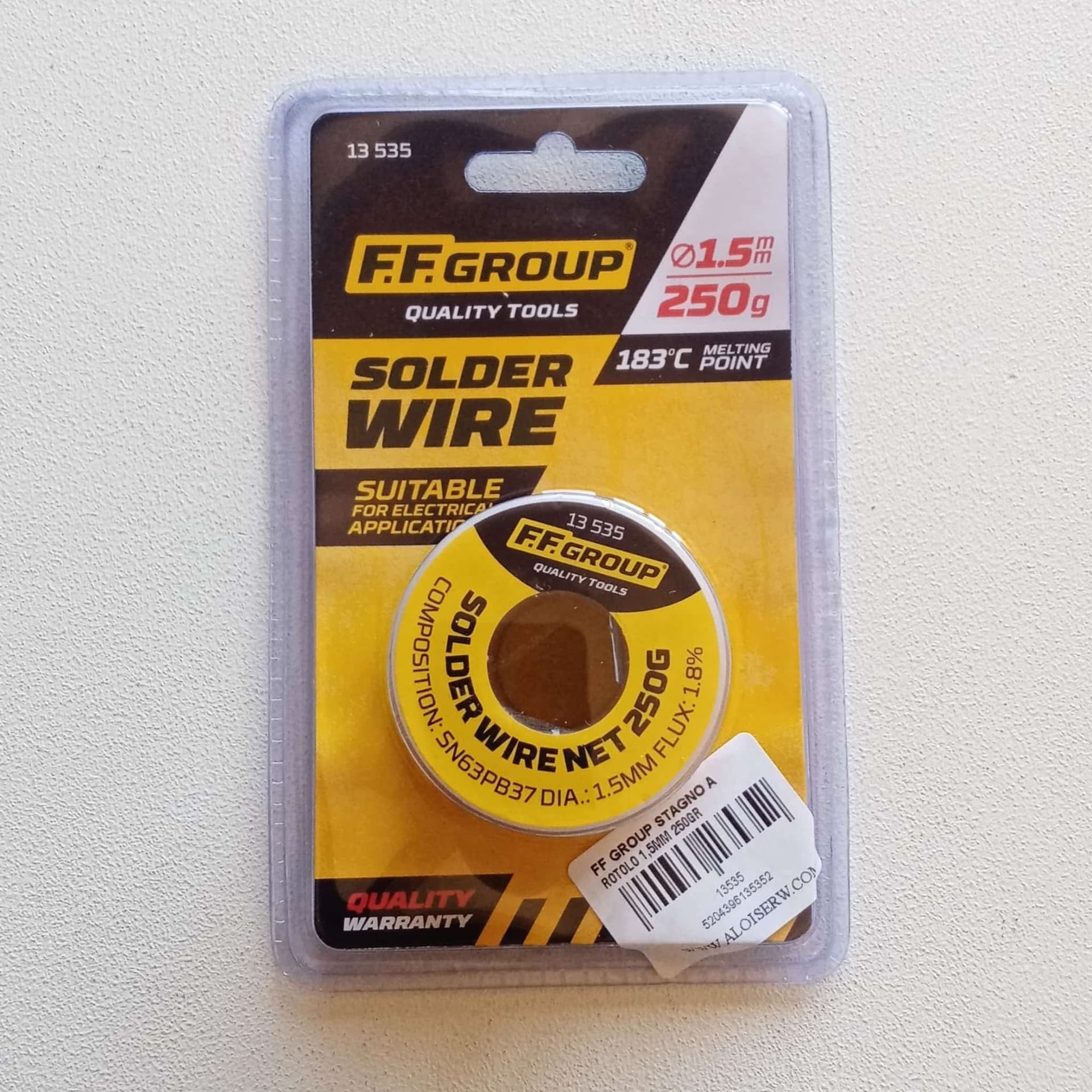 FF Group 1,5mm rocchetto da 250gr filo di stagno per saldare in  Aloiserw.com - Altomonte, commercioVirtuoso.it