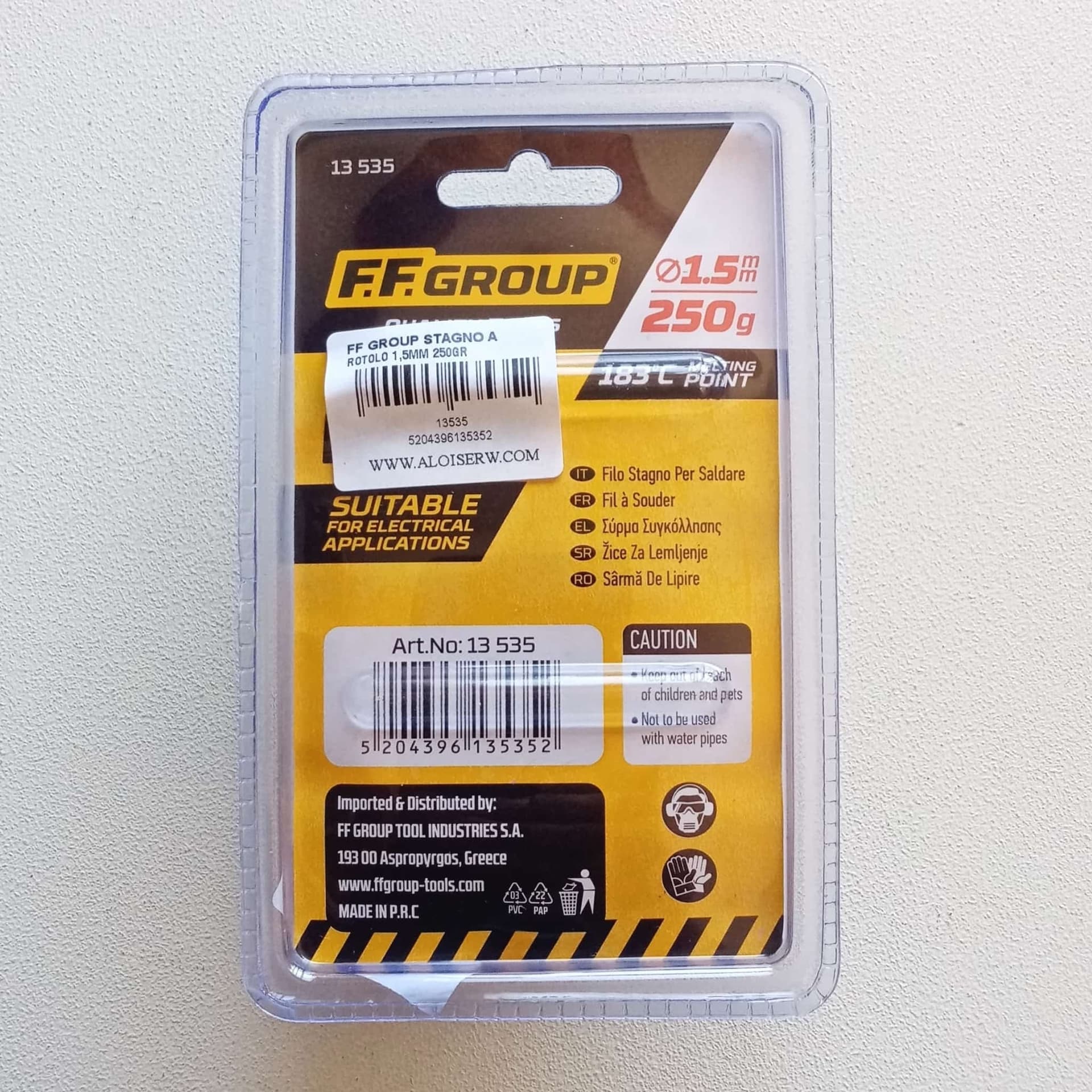 FF Group 1,5mm rocchetto da 250gr filo di stagno per saldare in  Aloiserw.com - Altomonte, commercioVirtuoso.it