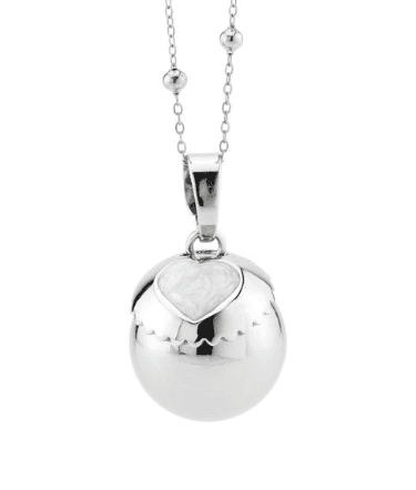 Boccadamo -  Collana Chiama Angeli con coppetta rodiata e cuore smaltato