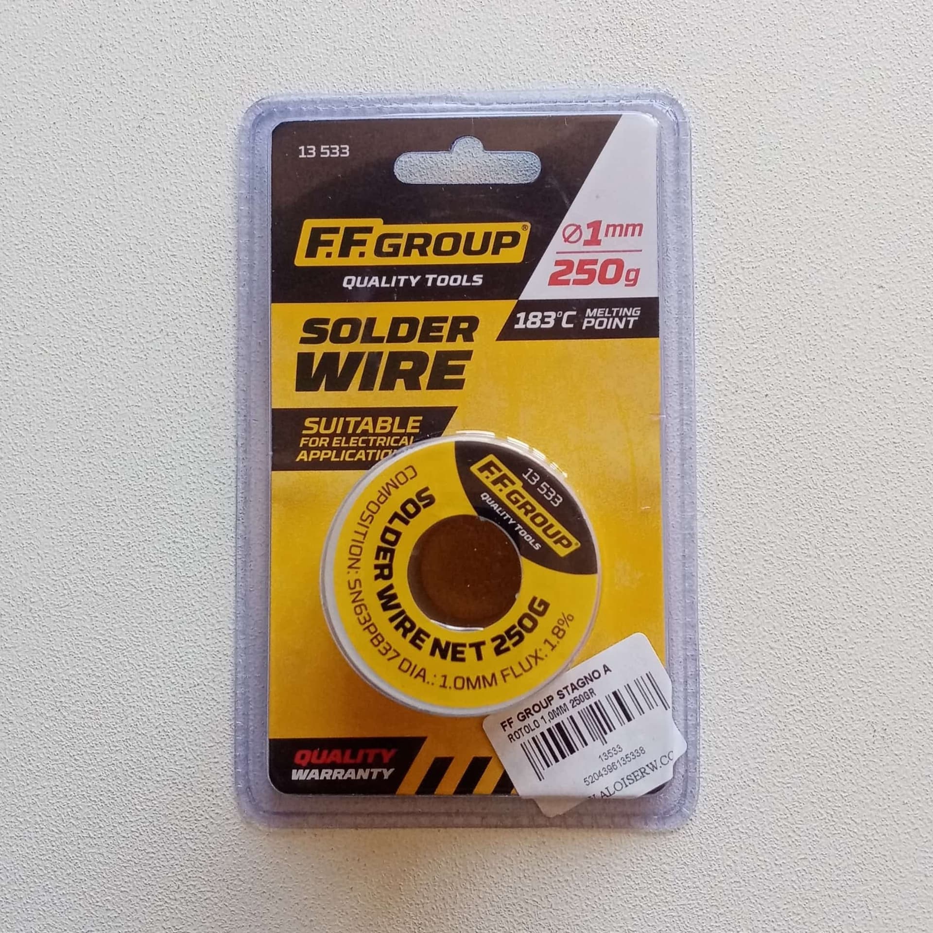FF Group 1,0mm rocchetto da 250gr filo di stagno per saldare in  Aloiserw.com - Altomonte, commercioVirtuoso.it