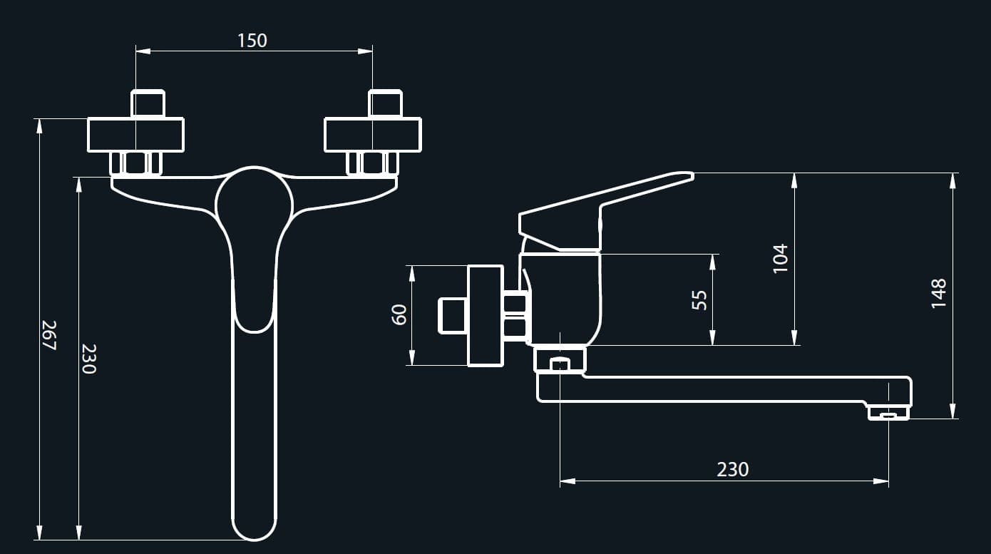 Tecom serie Timeless miscelatore per lavello monocomando a muro finitura cromata lucida in Rubinetti per lavelli da cucina Aloiserw.com - Altomonte, commercioVirtuoso.it